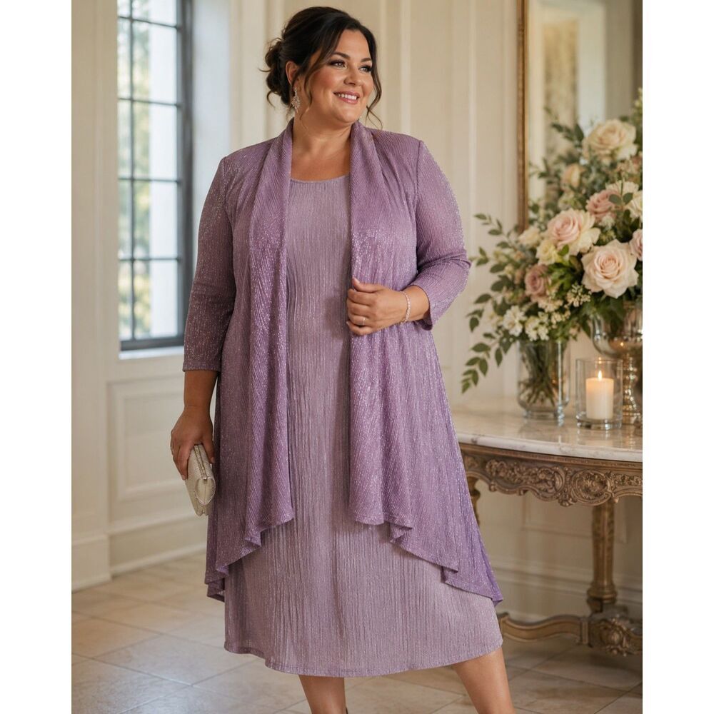 R&M Richards Open Front Cardigan Jacket Purple Women's 14 mother of the bride